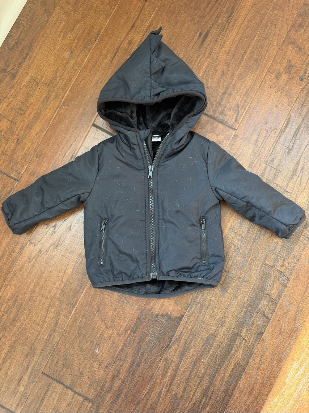 Kids Black Hooded Winter Jacket